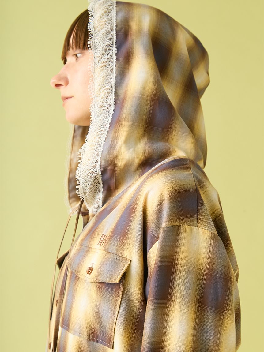 FURFUR フーディーオンブレーチェックシャツ フーディーオンブレーチェックシャツ(シャツ／ブラウス