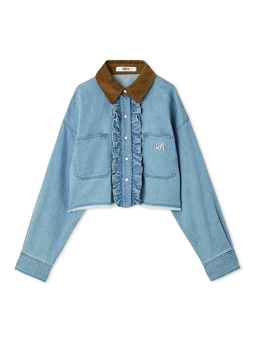 ロゴ刺繍フリルシャツ(シャツ／ブラウス)｜トップス｜FURFUR