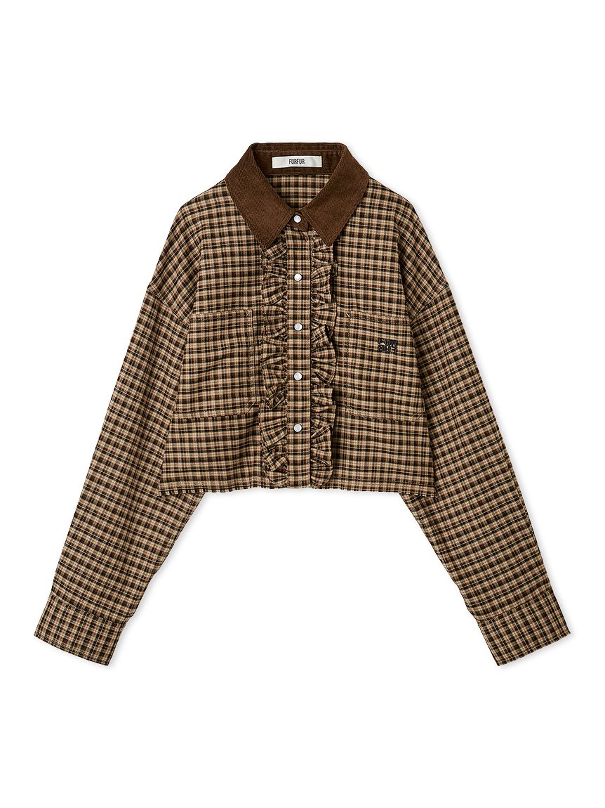 ロゴ刺繍フリルシャツ(シャツ／ブラウス)｜トップス｜FURFUR