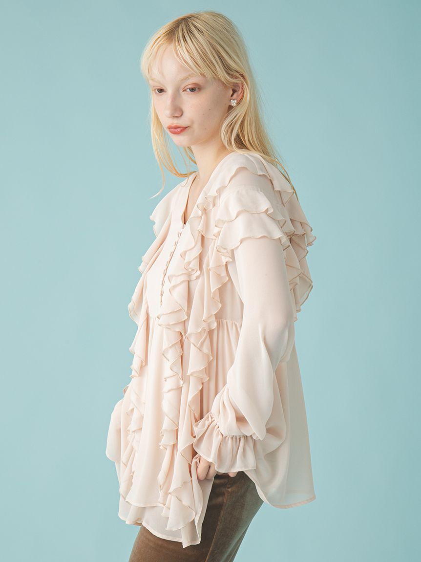 フリルチュニックブラウス(シャツ／ブラウス)｜トップス｜FURFUR
