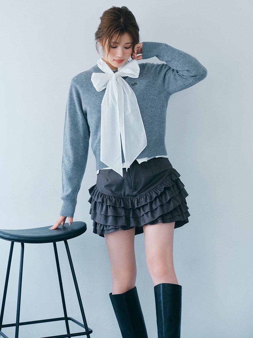 ビジュー付きボウタイブラウス(シャツ／ブラウス)｜トップス｜FURFUR