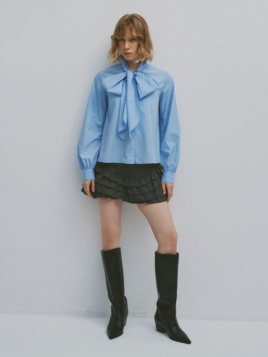 ビジュー付きボウタイブラウス(シャツ／ブラウス)｜トップス｜FURFUR