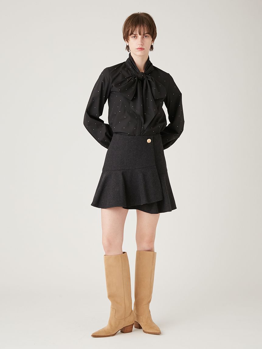 ビジュー付きボウタイブラウス(シャツ／ブラウス)｜トップス｜FURFUR