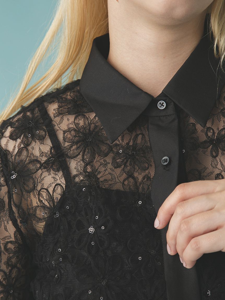 立体フラワーレースブラウス(シャツ／ブラウス)｜トップス｜FURFUR
