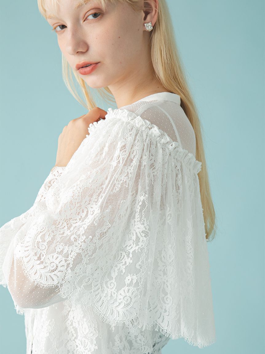 スカラップレースブラウス(シャツ／ブラウス)｜トップス｜FURFUR
