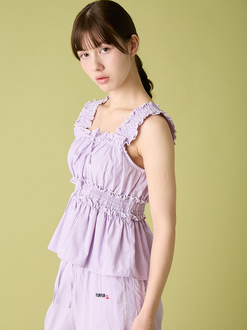 belper ギンガムブラウス BELPER GINGHAM BLOUSE（BLACK）の通販 by こはる's shop｜ラクマ