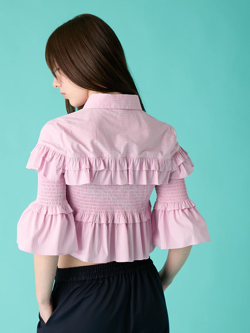 シャーリングフリルシャツ(シャツ／ブラウス)｜トップス｜FURFUR