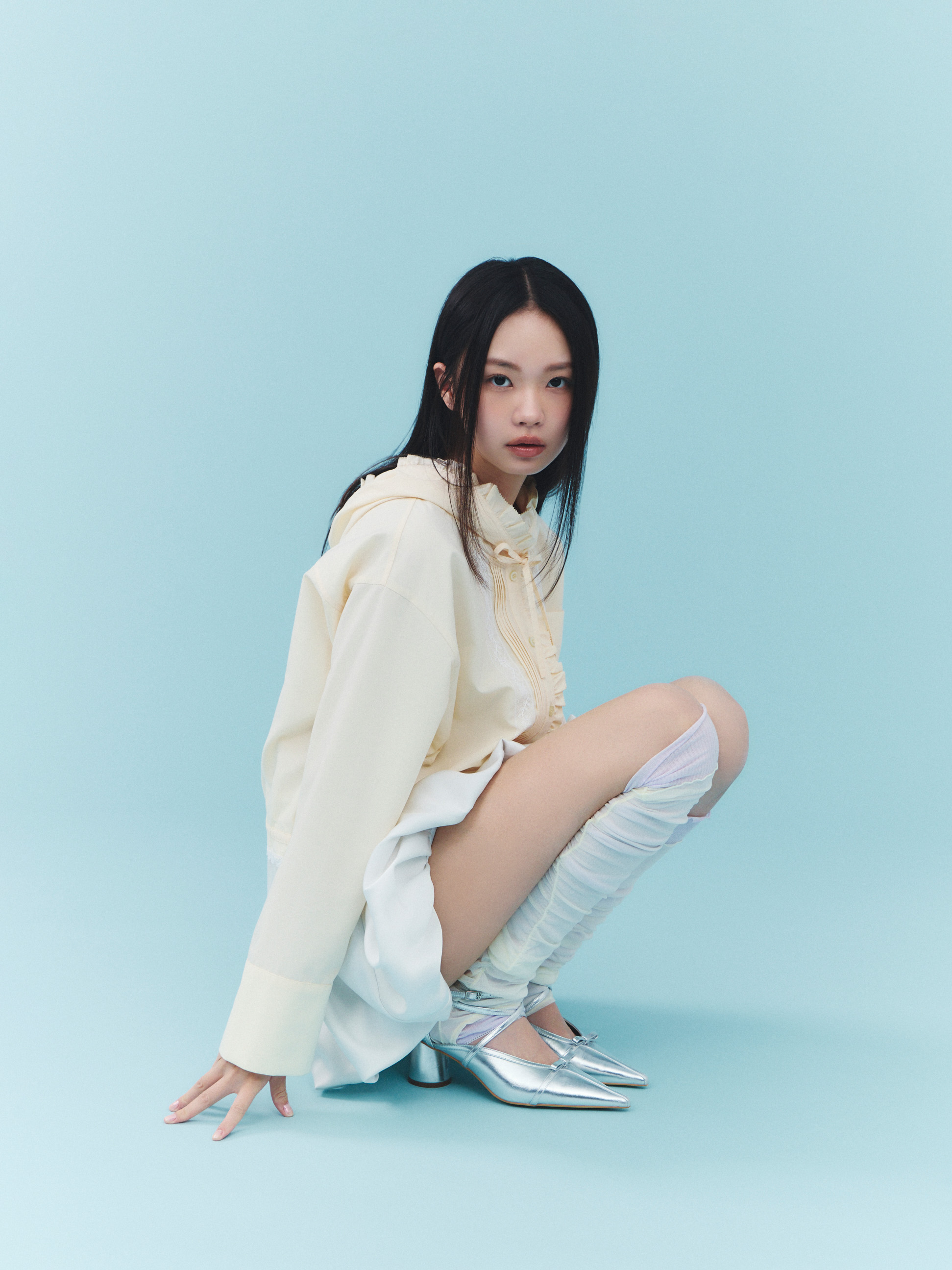 LUMISHADE】UVカットフード付きフリルシャツ〈接触冷感〉(シャツ