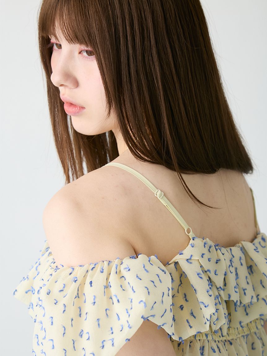 オフショルシアージャガードトップス(シャツ／ブラウス)｜トップス