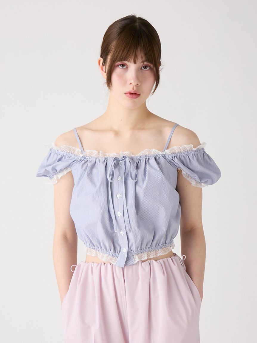WEB限定カラー】パフスリーブギャザーブラウス(シャツ／ブラウス