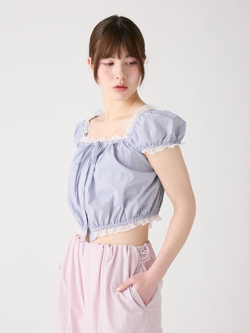 WEB限定カラー】パフスリーブギャザーブラウス(シャツ／ブラウス