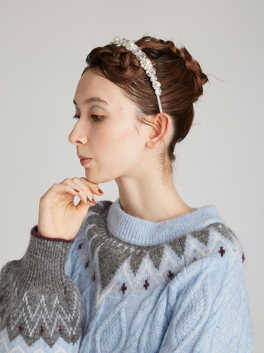 パールビーズカチューシャ(ヘアアクセサリー)｜ファッション雑貨 