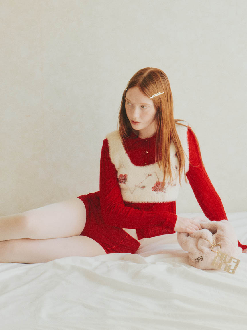 アレク　赤いファー付きヘアクリップ Coucou Suzette】Lobster ヘアクリップ（XLサイズ） | goldand