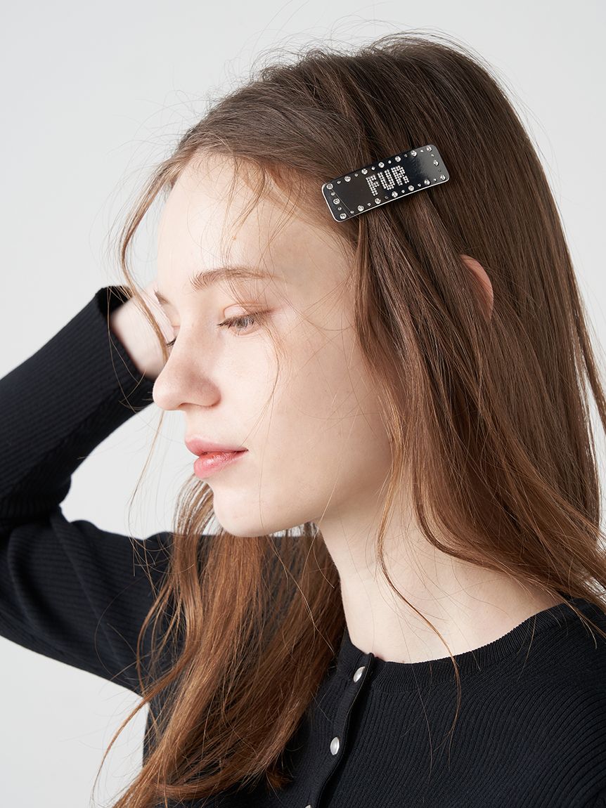 FURFUR バレッタ　2色セット ピンク 黒 ブラック ベロアバレッタセット(ヘアアクセサリー)｜ファッション雑貨