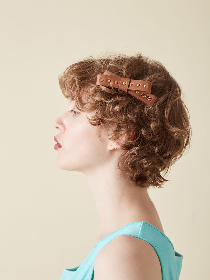 スタッズリボンヘアクリップ(ヘアアクセサリー)｜ファッション雑貨