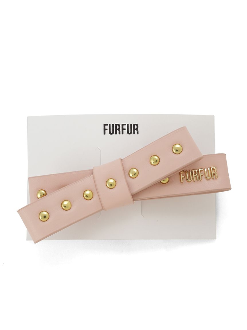 スタッズリボンヘアクリップ(ヘアアクセサリー)｜ファッション