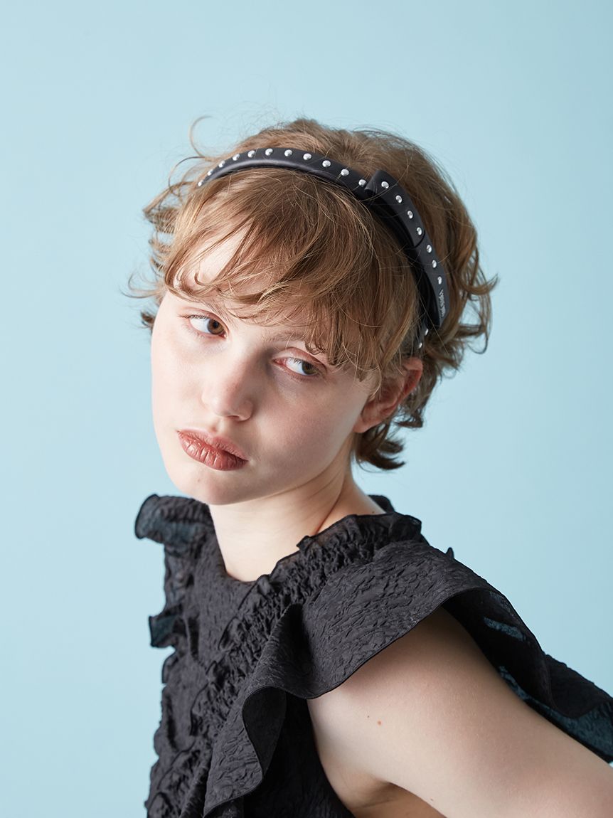 スタッズリボンカチューシャ(ヘアアクセサリー)｜ファッション雑貨