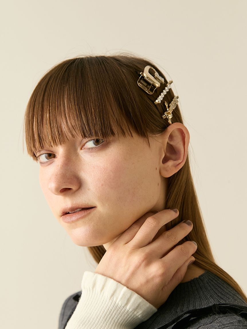 確認用★髪飾りセット リボンロゴヘアピンセット(ヘアアクセサリー)｜ファッション雑貨