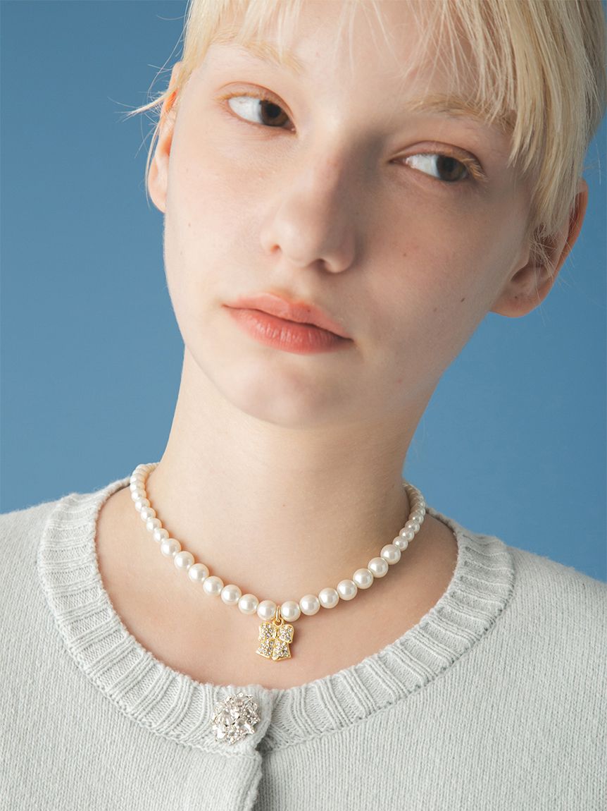 リボンモチーフパールネックレス(ネックレス)｜ACCESSORY｜FURFUR