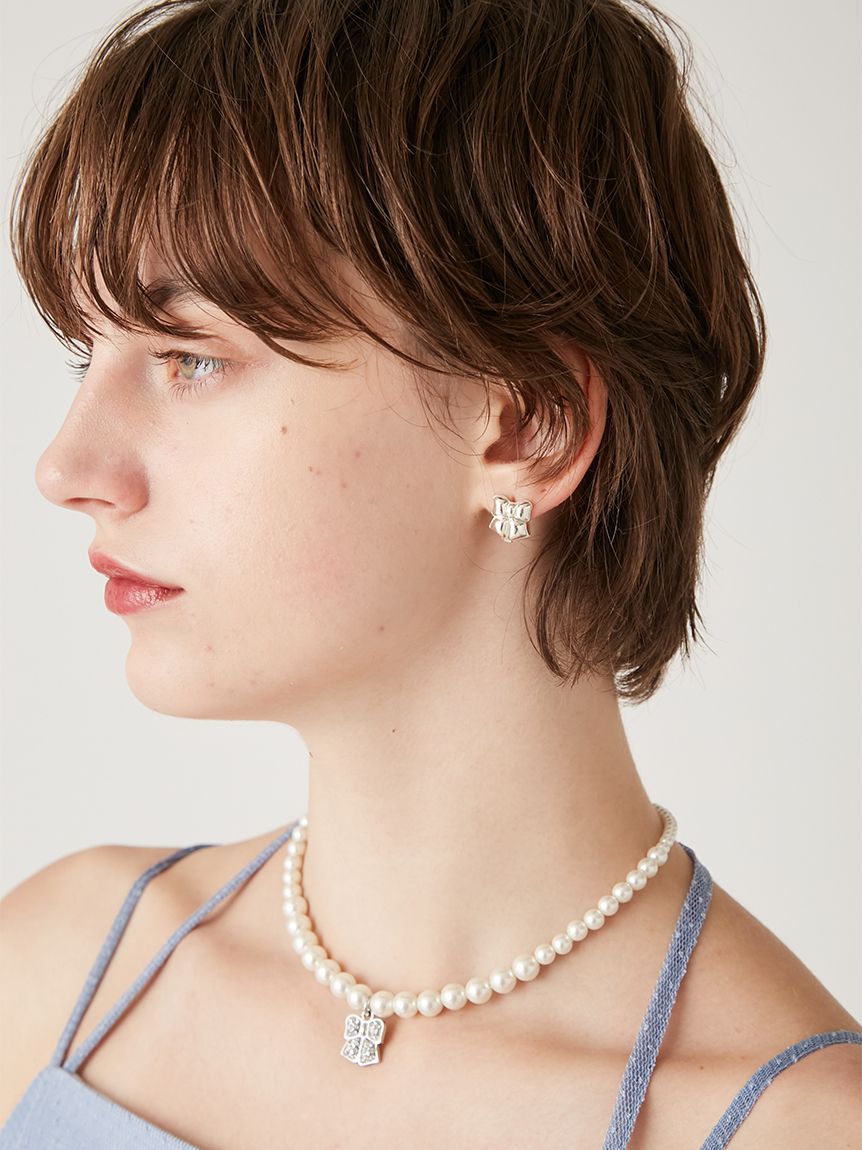 リボンモチーフパールネックレス(ネックレス)｜ACCESSORY｜FURFUR