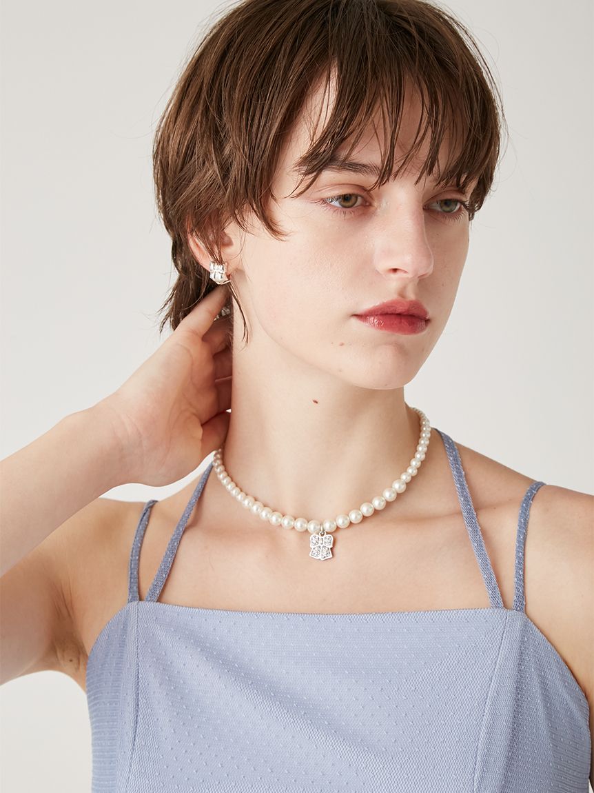 リボンモチーフパールネックレス(ネックレス)｜ACCESSORY｜FURFUR