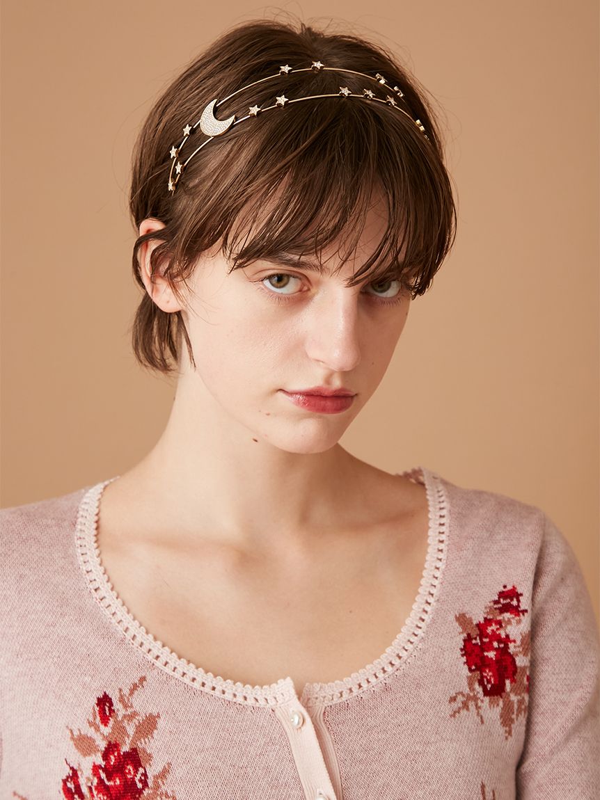 ムーン＆スターモチーフカチューシャ(ヘアアクセサリー)｜ファッション