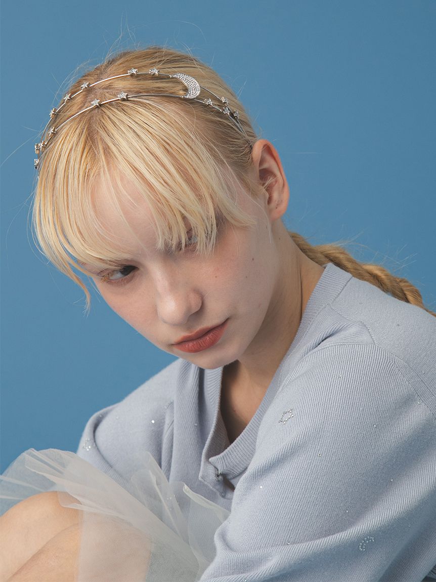 FURFUR ムーン＆スターモチーフカチューシャ シルバー ムーン＆スターモチーフカチューシャ(ヘアアクセサリー)｜ファッション