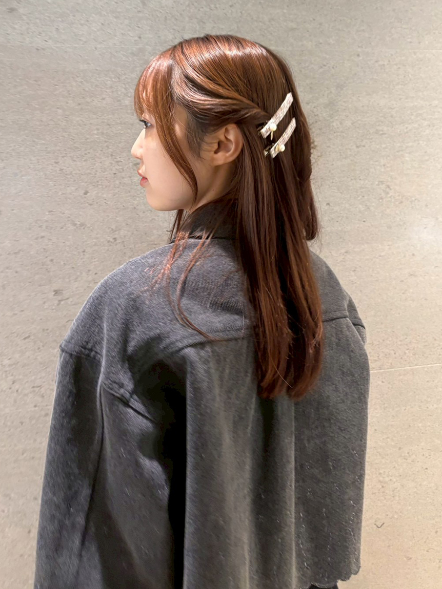 ツイード×ベロアヘアクリップセット(ヘアアクセサリー)｜ファッション