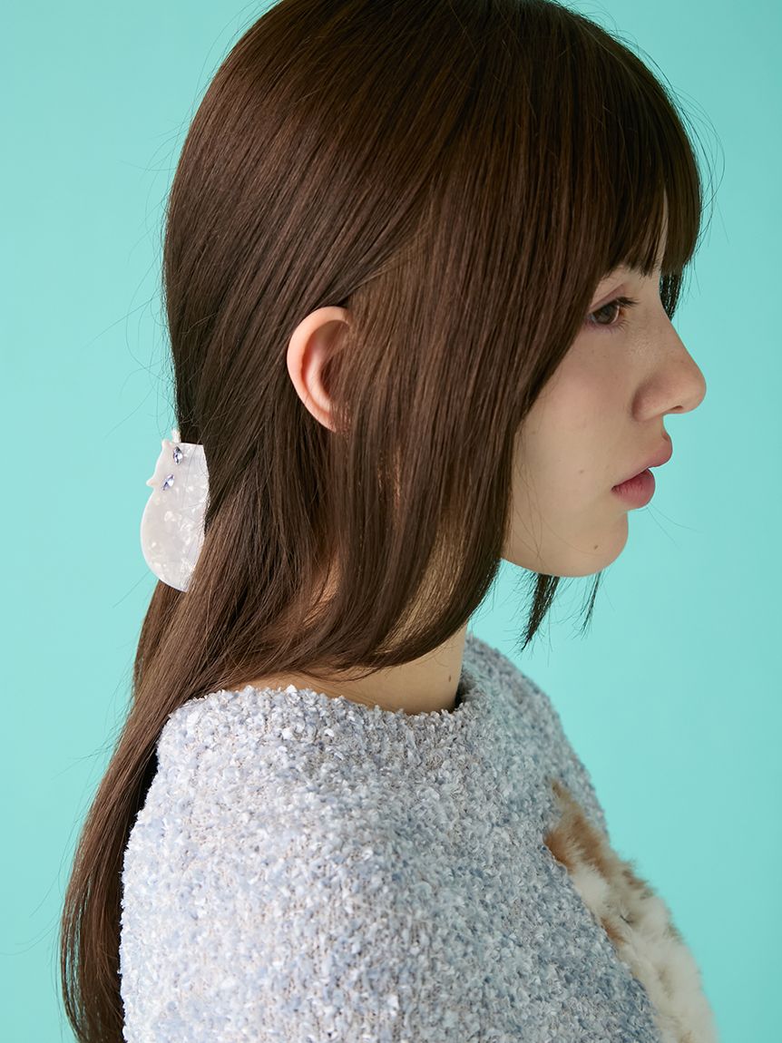 キャットモチーフビジューヘアクリップ(ヘアアクセサリー