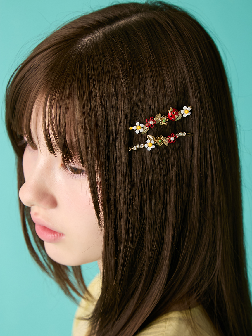 フラワーモチーフヘアピンセット(ヘアアクセサリー)｜ファッション雑貨