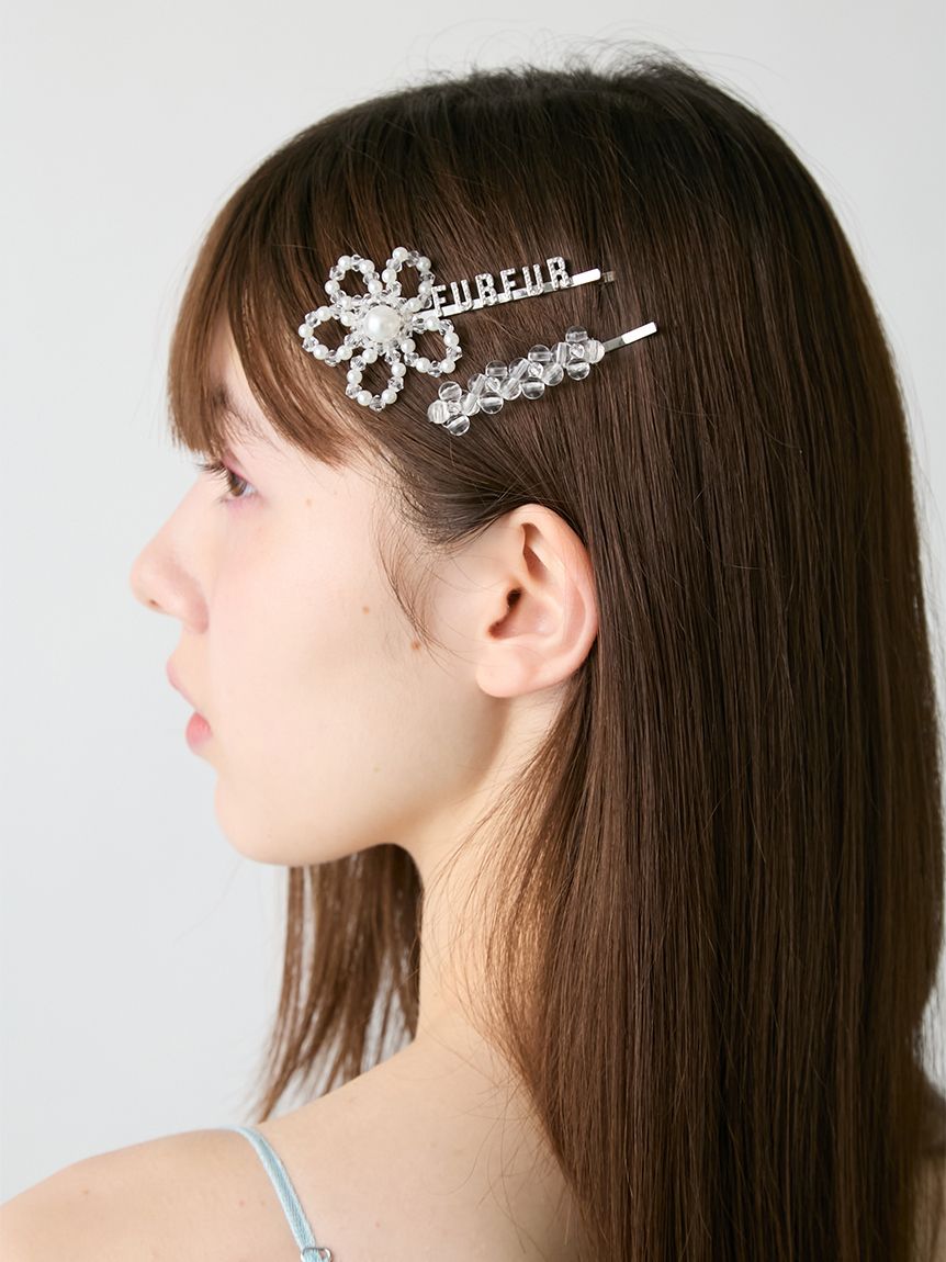 フラワーモチーフヘアピンセット(ヘアアクセサリー)｜ファッション雑貨