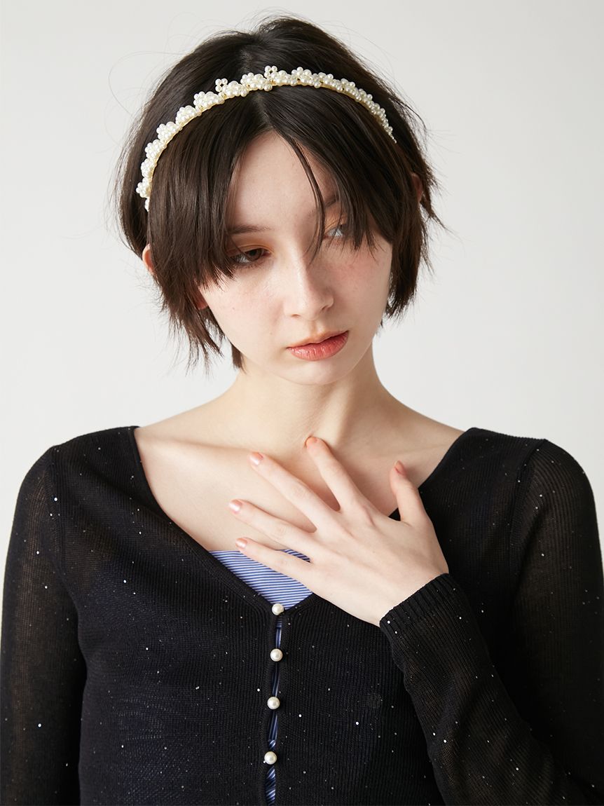 フラワーモチーフカチューシャ(ヘアアクセサリー)｜ファッション雑貨