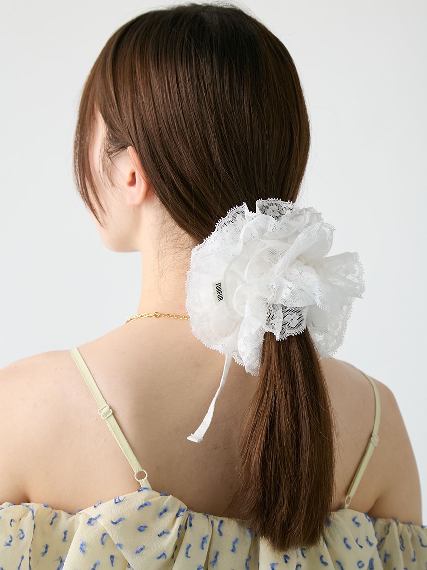 限定カラー】レースコンビバレリーナシュシュ(ヘアアクセサリー