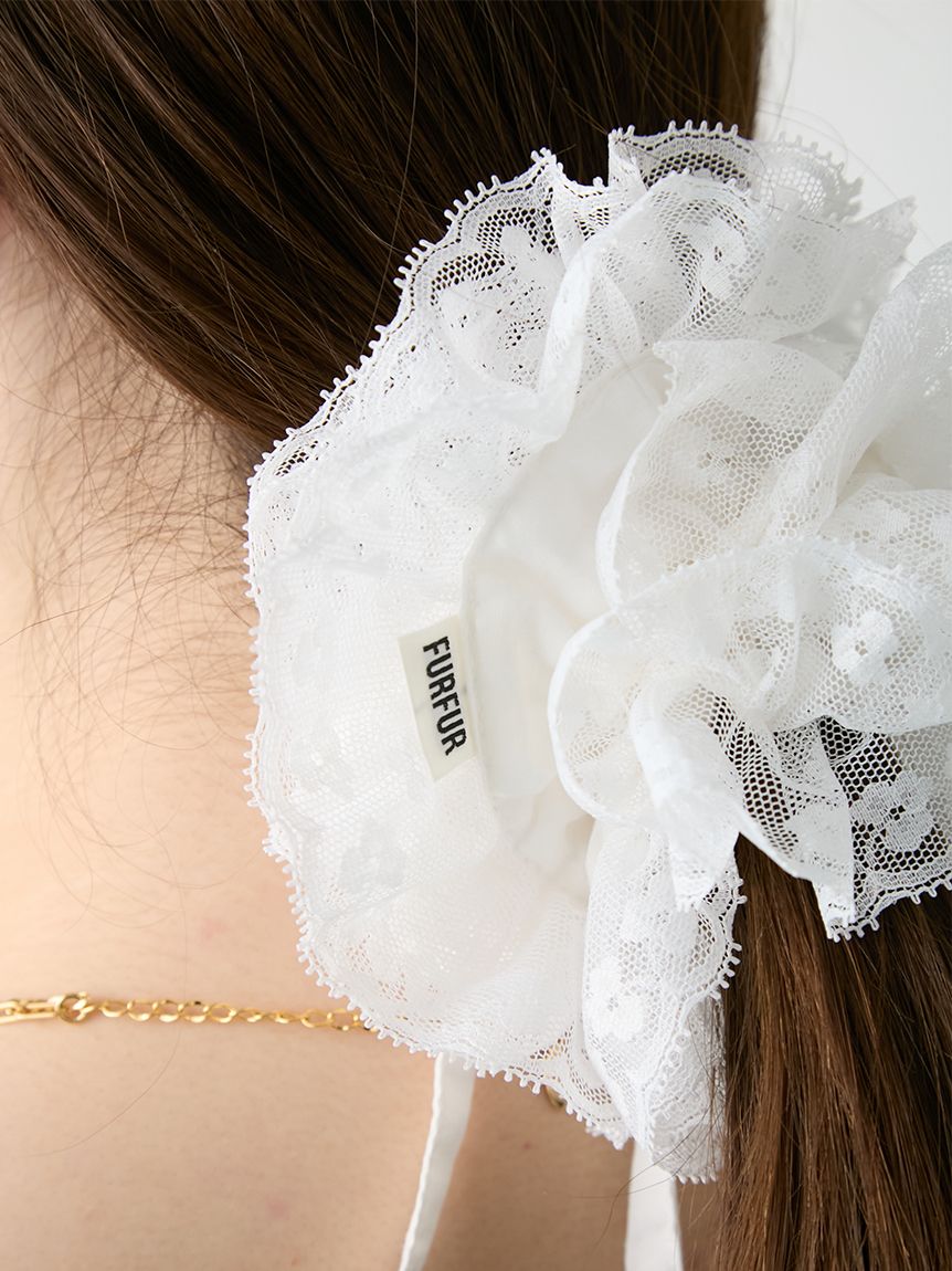 FURFUR カラーブロックバレリーナ 限定カラー】レースコンビバレリーナシュシュ(ヘアアクセサリー
