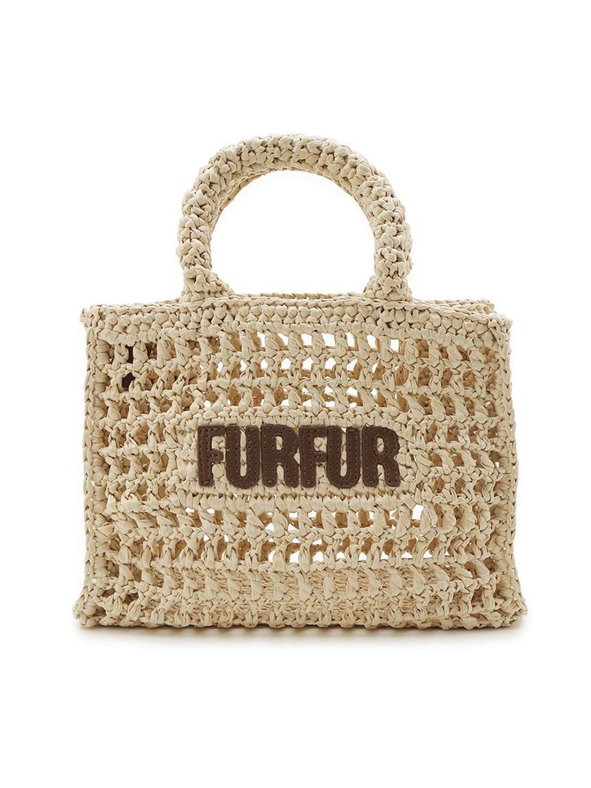 FURFUR ラフィアロゴトートバック 黒 ブラック ZOZOTOWN限定カラー】ラフィアロゴトートバッグ（トートバッグ