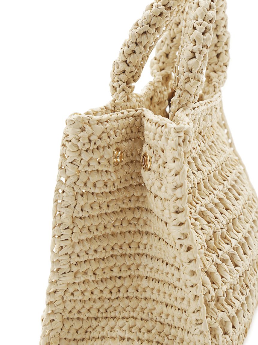 FURFUR（ファーファー）ラフィアロゴトート　キャメル オフィシャルサイト限定カラー】ラフィアロゴトートバッグ