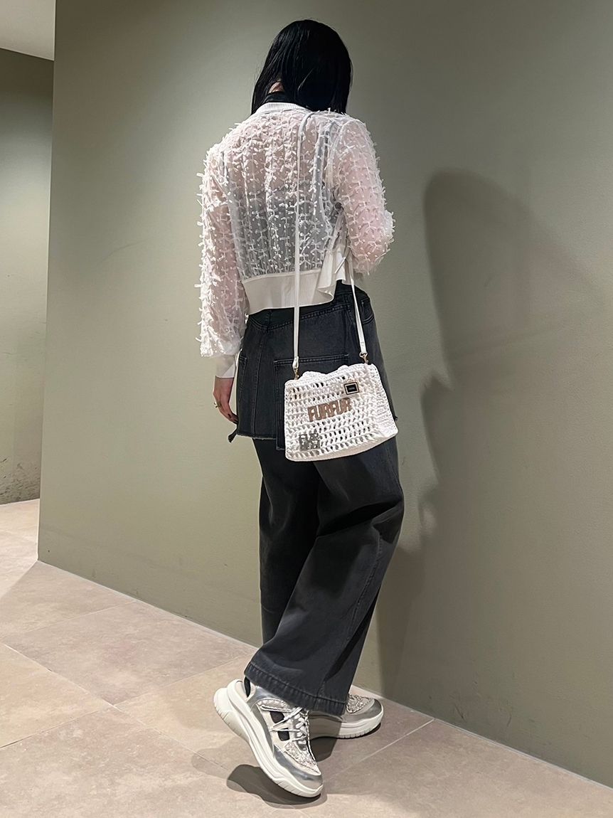 furfur ファーファー ラフィアロゴトートバッグ 巾着 ブローチ セット オフィシャルサイト限定カラー】ラフィアロゴトートバッグ