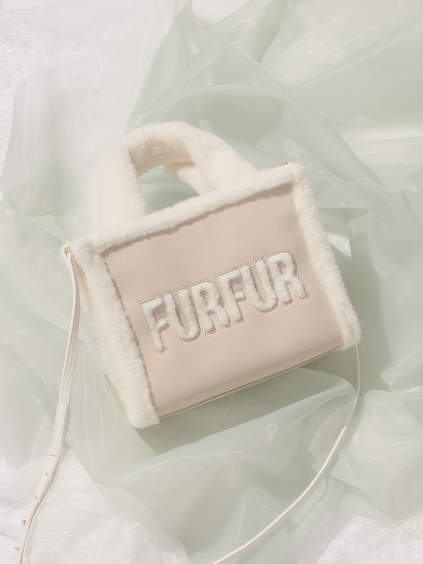 ムートン羊毛ファー付きバッグ WEB・一部店舗限定カラー】ムートンロゴトートバッグ(バッグ