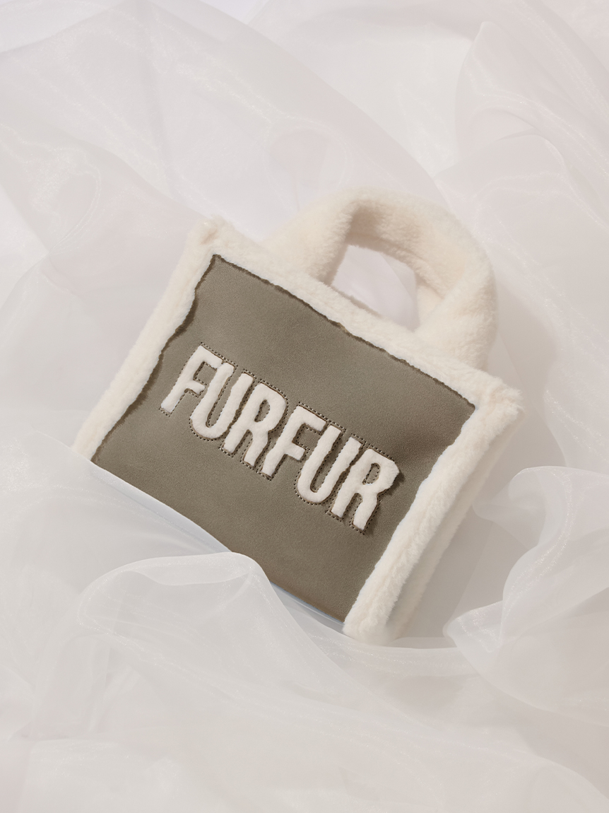 ♡*様 新品タグ付　ムートンロゴトートバッグ　アイボリー　furfur WEB・一部店舗限定カラー】ムートンロゴトートバッグ(バッグ)｜FURFUR