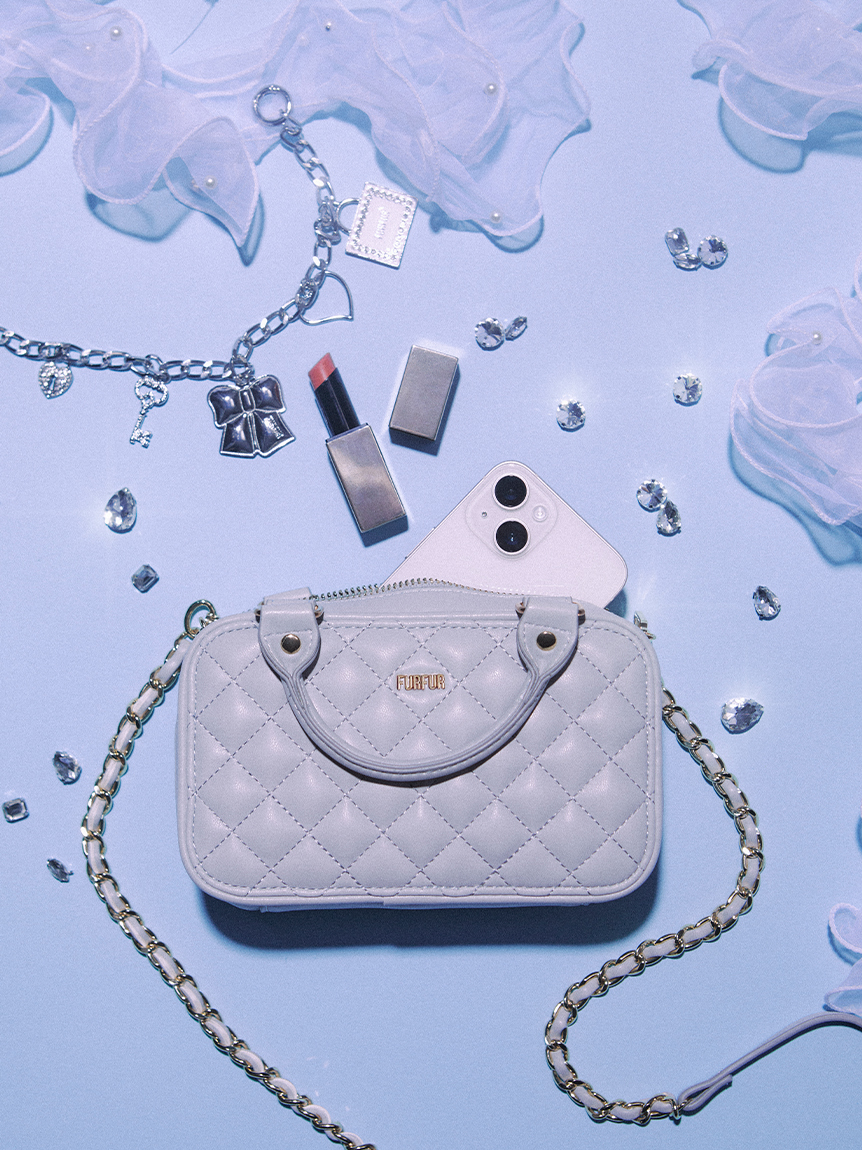 FURFUR キルティングフォンホルダー LGRY グレー オフィシャルサイト限定カラー】キルティングフォンホルダー