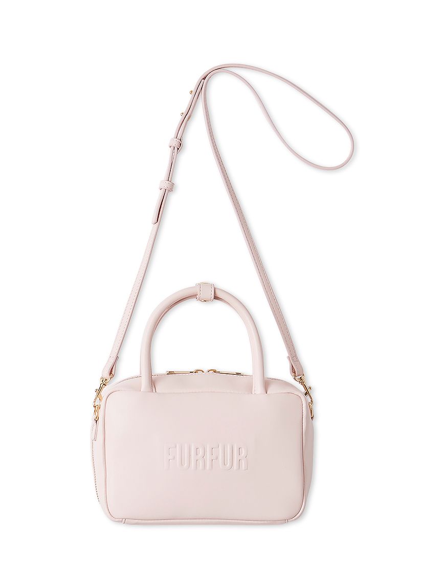 FURFUR スクエアボストンバッグ ピンク FURFUR エコファースクエアボストンバッグ ピンク ファーファー バッグ