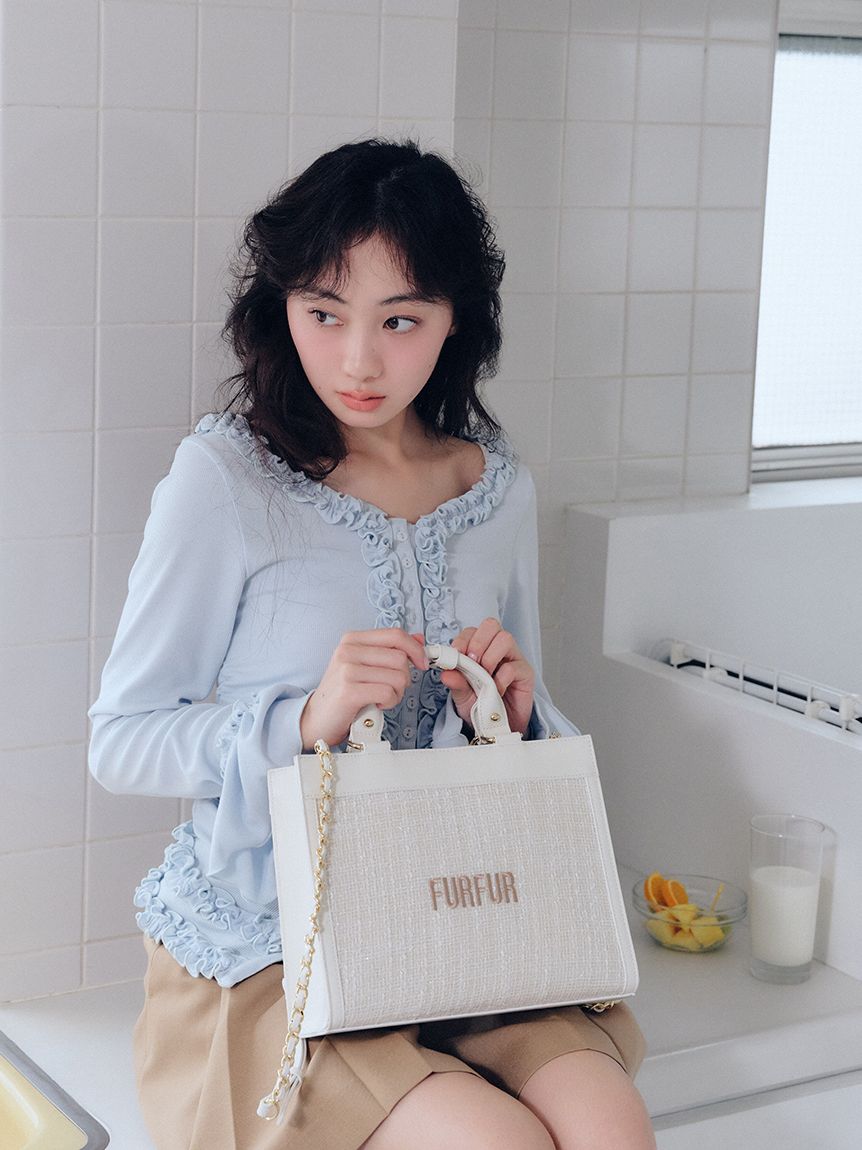 Lsize) ツイードロゴトートバッグ【WEB・一部店舗限定】(トートバッグ