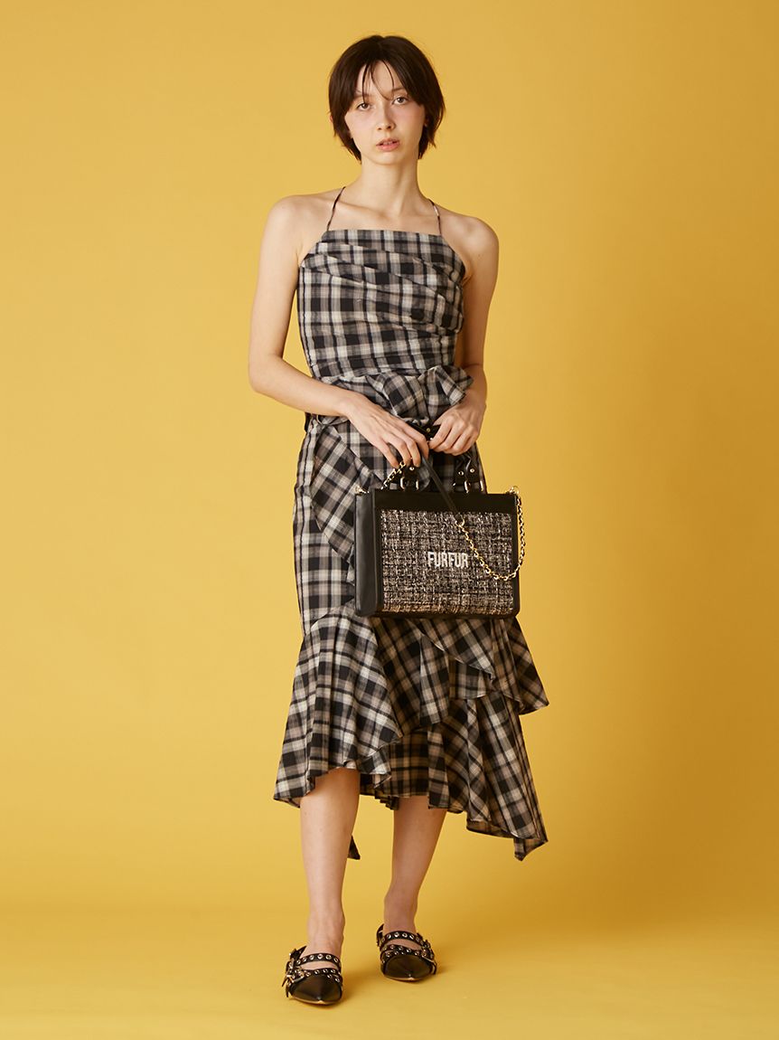 バーバリーブルーレーベル　ミニボストンバッグ　ツイード　ヘリンボーン　ホースロゴ ミニボストンバッグ（55190642＿＿） | BLUE LABEL