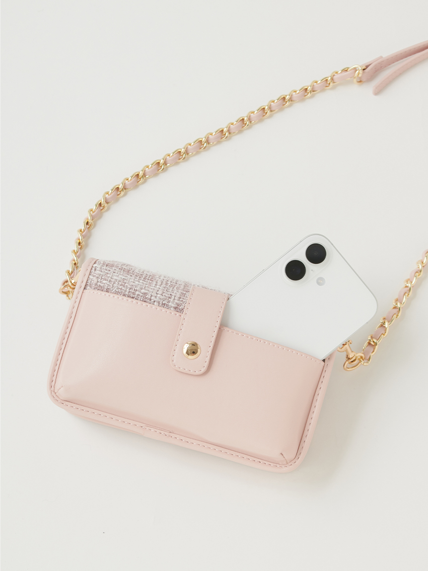 FURFUR ミント ツイード バッグ ショルダー FURFUR（ファーファー） 新作10%OFF バッグ 26春夏 ツイードロゴフォン