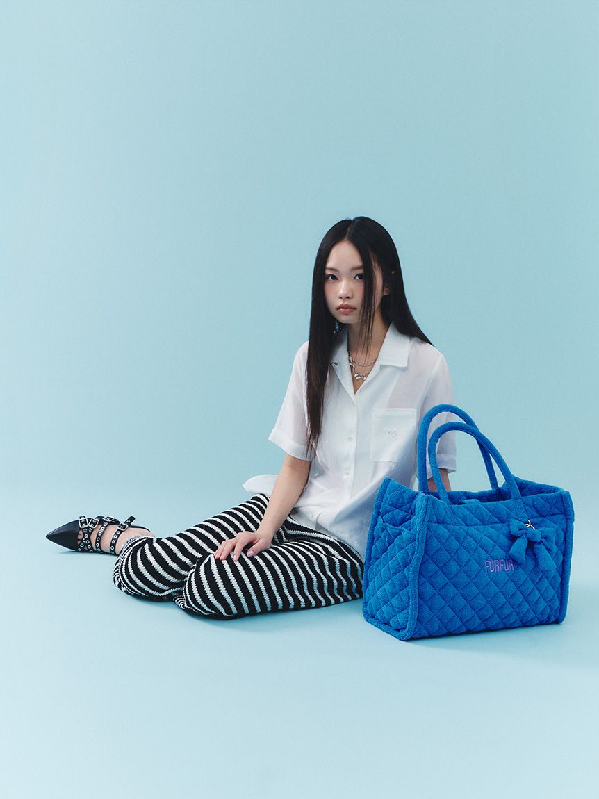 VIP顧客限定 非売品 23a キルティングバッグ ライトブルー 限定カラー】パイルキルティングトートバッグ(トートバッグ)｜バッグ