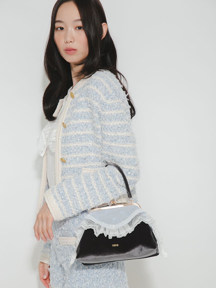 WEB限定カラー】レーストリムがま口バッグ(ショルダーバッグ)｜バッグ