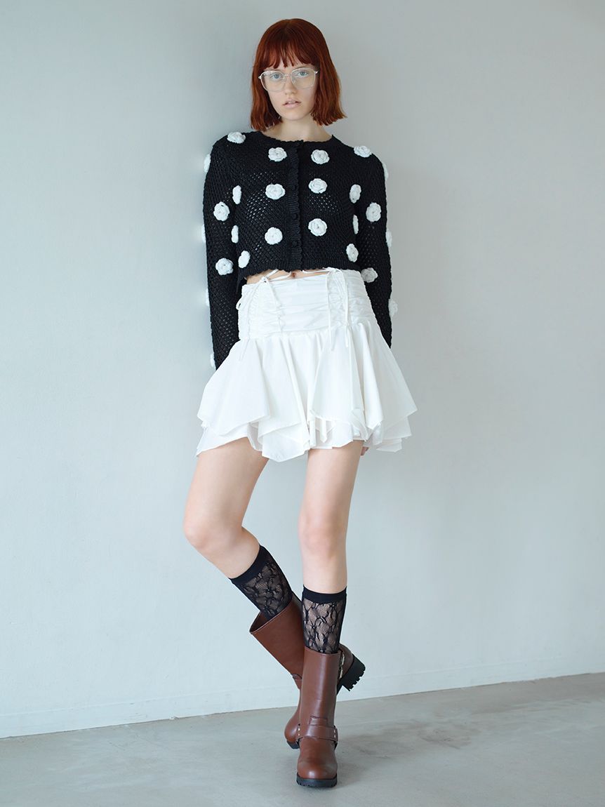 furfur ファーファー ピックスキンレースデザインライダース DM289