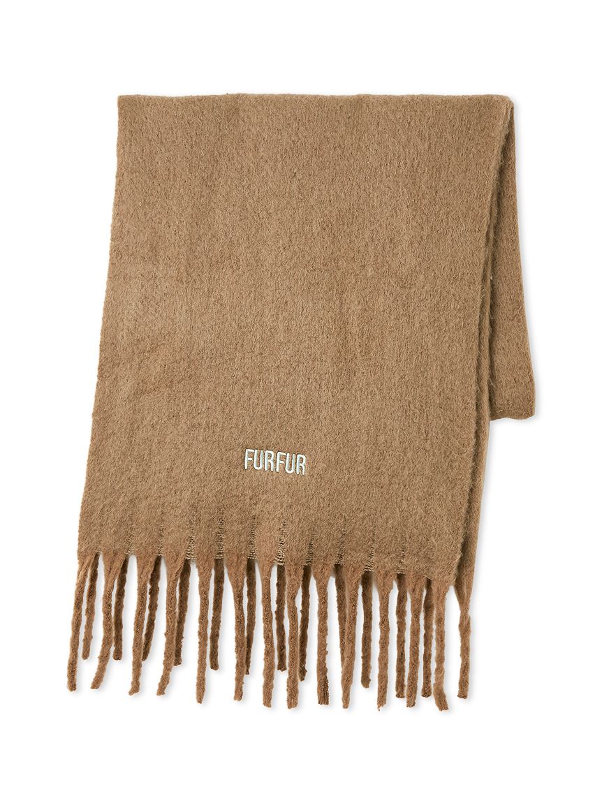 ピンク ロゴ刺繍 マフラー フリンジ付き ピンク ロゴ刺繍 マフラー フリンジ付き ロゴ刺繍フリンジ