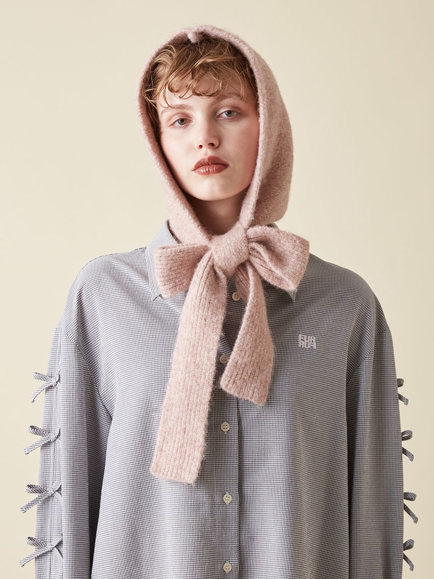 フード付きリボンマフラー(マフラー/ストール)｜ファッション雑貨