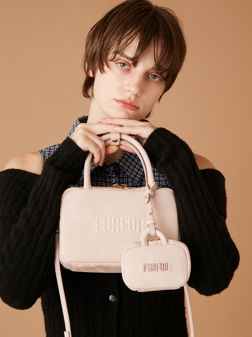 FURFUR スクエアボストンバッグ BLK ブラック FURFUR（ファーファー） ボストンバッグ 「ZOZO限定カラー」エコファー